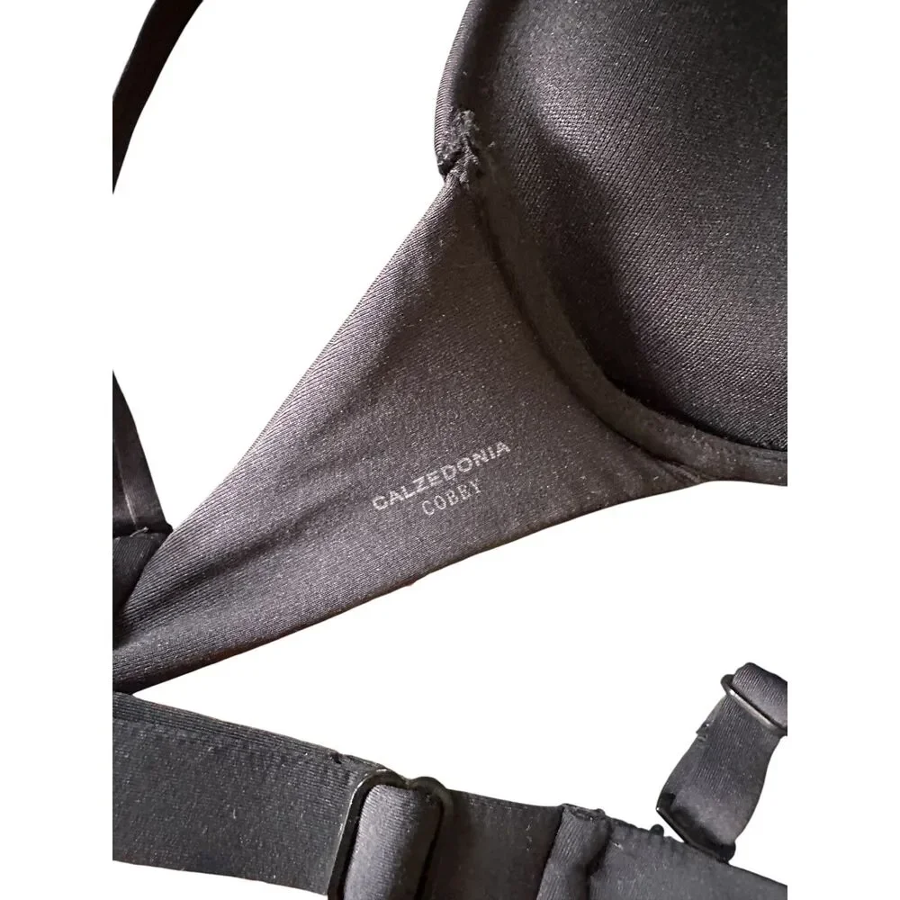 CALZEDONIA Cobey Twist Front Padded‎ Bikini Top Black S/34